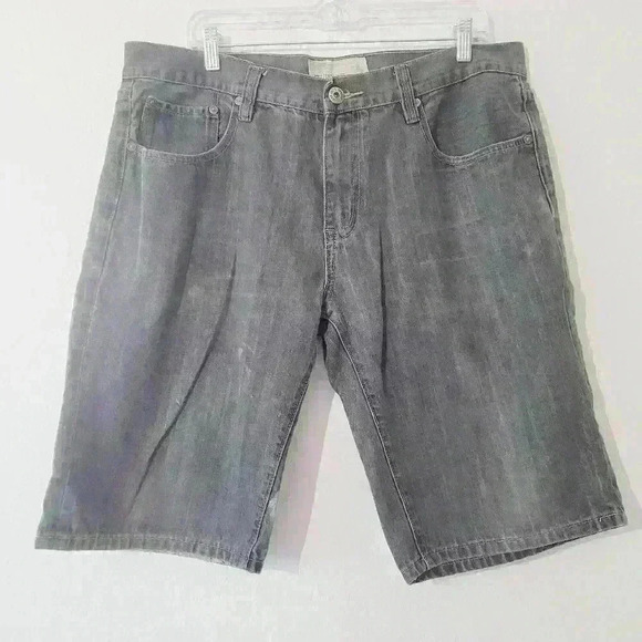 Vintage Ecko Unlimited relaxed Fit jorts black Denim Jean Shorts Mens Size 38 - Picture 1 of 8
